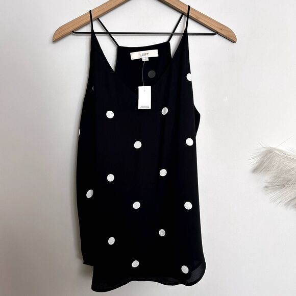 Loft Polka Dot Strappy Camisole Blouse - Picture 1 of 4